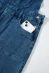 Adjustable Tie Strap Cropped Wide Leg Denim Jumpsuit