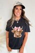 Adorable Highland Cow Graphic Print Casual Tee
