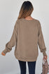 Textured Drop Shoulder Round Neck Pullover Sweatshirt