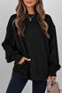 Textured Round Neck Drop Shoulder Pullover Sweatshirt