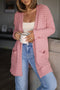Open Front Soft Fuzzy Ribbed Sweater Cardigan