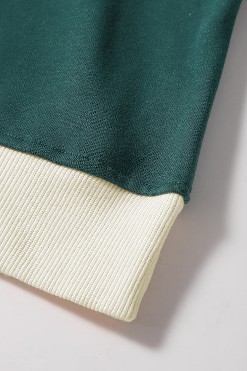 Paneled Loose Pullover And Lace Up Skort Two Piece Set