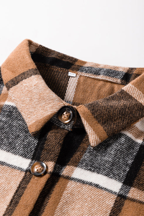 Modern Retro Plaid Collared Button Up Vest