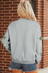 Sequin Tree Graphic Mock Neck Baggy Pullover Sweatshirt