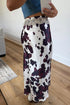 Abstract Print Western Long Metal Zip Up Waist Skirt