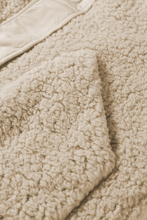 Faux Fur Sherpa Fleece Snap Button Knot Side Vest