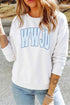 Wwjd Letter Print Crew Neck Faith Graphic Sweatshirt