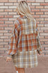Western Patchwork High Low Plaid Shacket