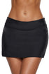 Wide Waistband Smooth Stretch Mini Swim Skirt