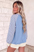 Polyester Plaid Pattern Sleeve Raglan Pullover Sweatshirt