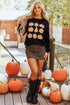 Graphic Floral Pumpkin Crew Neck Pullover Sweatshirt