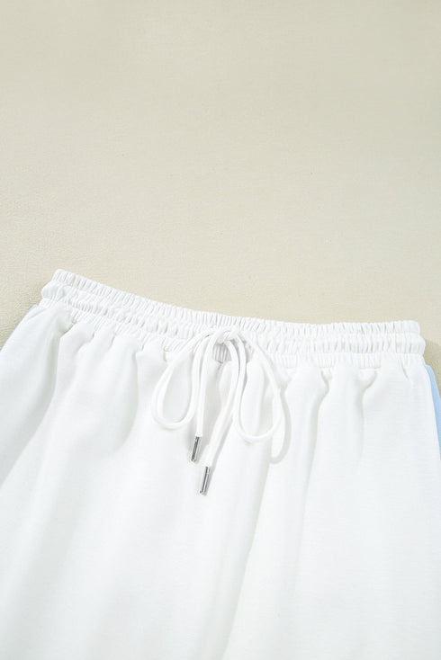 Contrast Trim Edge Cap Sleeve Collared Two Piece Dress