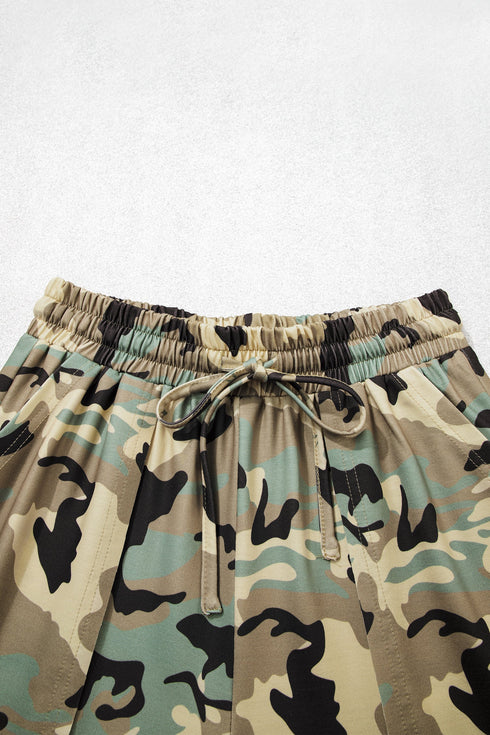 Camouflage Print Street Fashion Drawstring Shift Pants