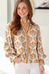 All Over Floral V Neck Southern Belle Long Sleeve Blouse