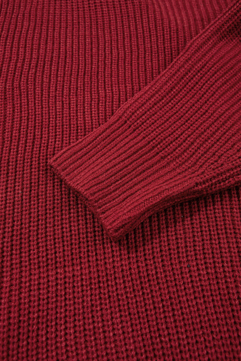 Oversized Fit Button Front Unpatterned Knit Cardigan