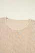 Airy Open Knit Slouchy Drop Shoulder Long Sleeve Pullover Sweater