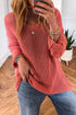 Airy Open Knit Slouchy Drop Shoulder Long Sleeve Pullover Sweater