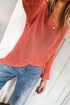 Airy Open Knit Slouchy Drop Shoulder Long Sleeve Pullover Sweater