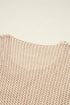 Airy Open Knit Slouchy Drop Shoulder Long Sleeve Pullover Sweater
