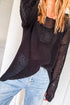 Airy Open Knit Slouchy Drop Shoulder Long Sleeve Pullover Sweater