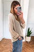 Airy Open Knit Slouchy Drop Shoulder Long Sleeve Pullover Sweater
