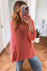 Airy Open Knit Slouchy Drop Shoulder Long Sleeve Pullover Sweater