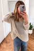 Airy Open Knit Slouchy Drop Shoulder Long Sleeve Pullover Sweater