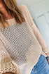 Airy Open Knit Slouchy Drop Shoulder Long Sleeve Pullover Sweater