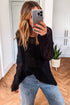 Airy Open Knit Slouchy Drop Shoulder Long Sleeve Pullover Sweater