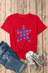 All American Star Studded Graphic Print Patriotic T Shirt