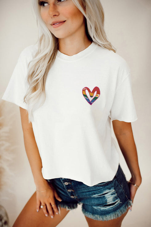 All For Love Quote Graphic Short Sleeve Jersey Tee