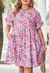 All Over Floral Print Frilled A Line Mini Dress