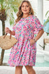 All Over Floral Print Frilled A Line Mini Dress