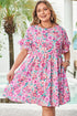 All Over Floral Print Frilled A Line Mini Dress