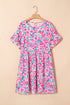 All Over Floral Print Frilled A Line Mini Dress