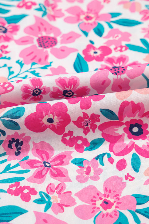 All Over Floral Print Frilled A Line Mini Dress