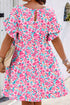 All Over Floral Print Frilled A Line Mini Dress
