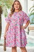 All Over Floral Print Frilled A Line Mini Dress