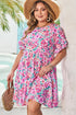 All Over Floral Print Frilled A Line Mini Dress