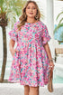 All Over Floral Print Frilled A Line Mini Dress