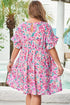 All Over Floral Print Frilled A Line Mini Dress