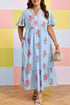 All Over Floral Print Rick Rack A Line Maxi Dress