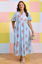 All Over Floral Print Rick Rack A Line Maxi Dress