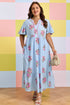 All Over Floral Print Rick Rack A Line Maxi Dress
