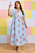 All Over Floral Print Rick Rack A Line Maxi Dress