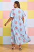 All Over Floral Print Rick Rack A Line Maxi Dress