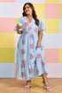 All Over Floral Print Rick Rack A Line Maxi Dress