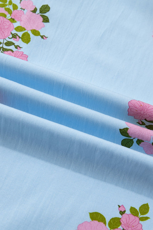 All Over Floral Print Rick Rack A Line Maxi Dress