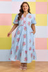 All Over Floral Print Rick Rack A Line Maxi Dress