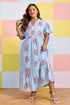 All Over Floral Print Rick Rack A Line Maxi Dress